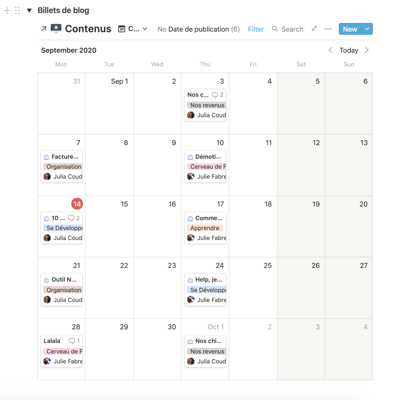 Notion Calendrier